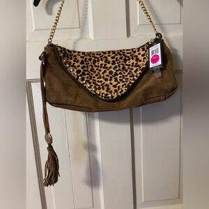 Misses NWT suede clutch